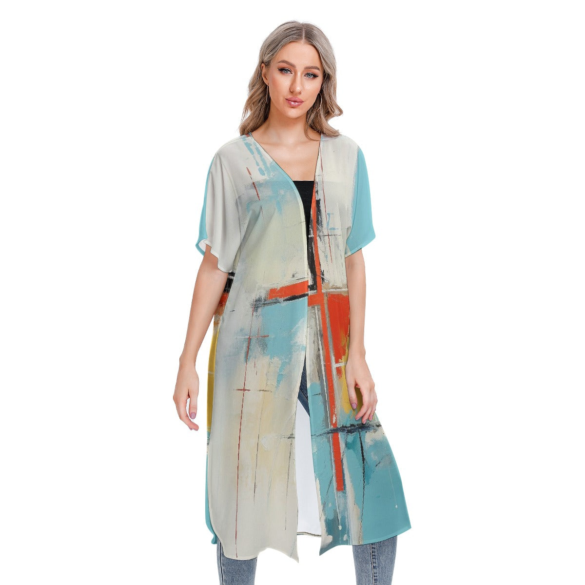 All-Over Print Women's Short Sleeve Cardigan