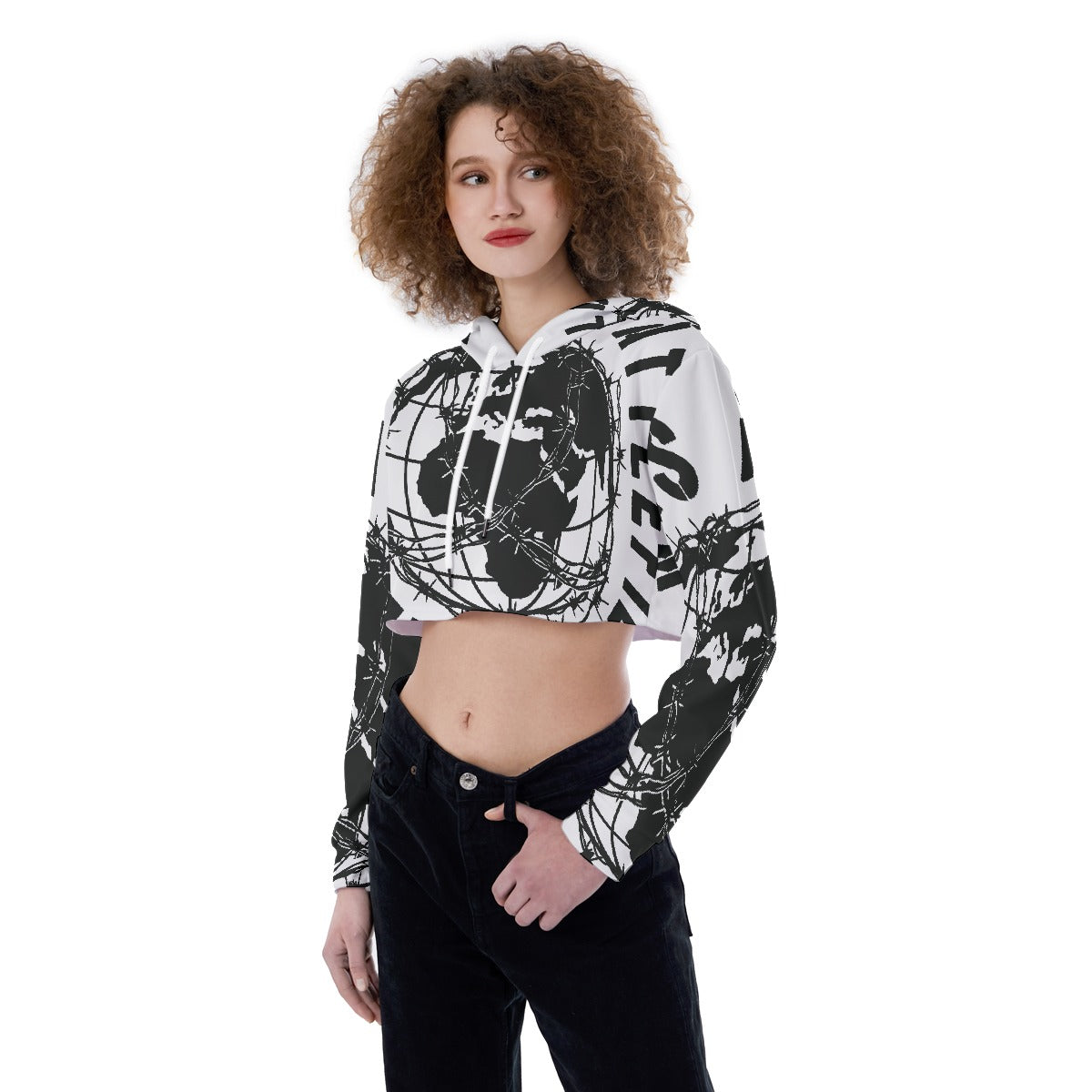All-Over Print Women's Crop Top Hoodie