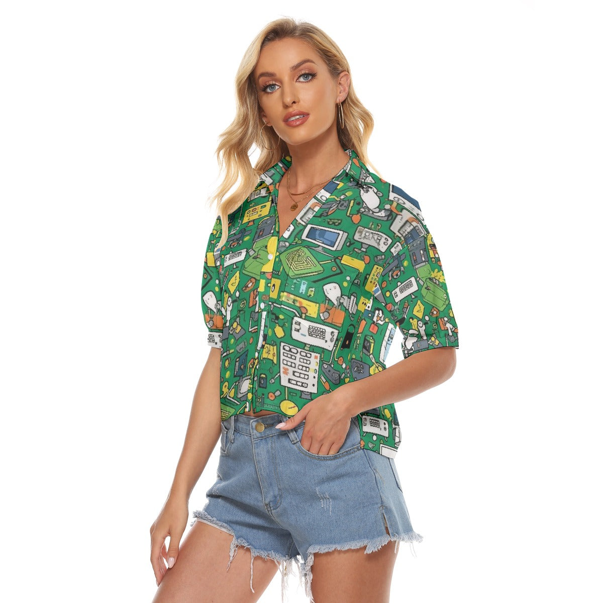 All-Over Print Women's V-neck Shirts