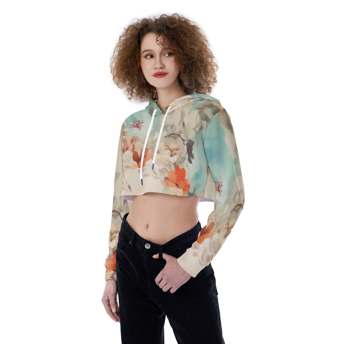All-Over Print Women's Crop Top Hoodie
