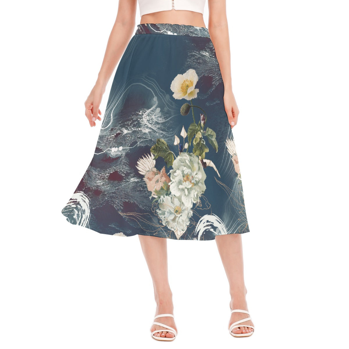All-Over Print Women's Long Section Chiffon Skirt