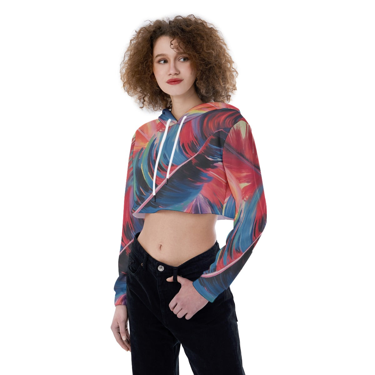 All-Over Print Women's Crop Top Hoodie