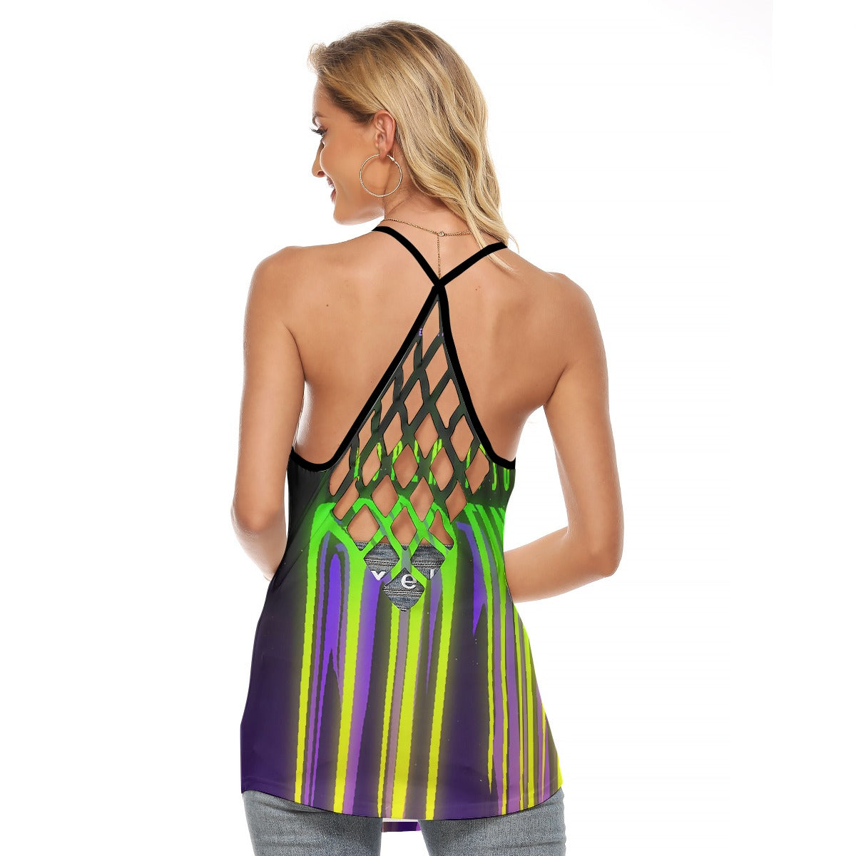 All-Over Print Women's Criss-Cross Open Back Tank Top