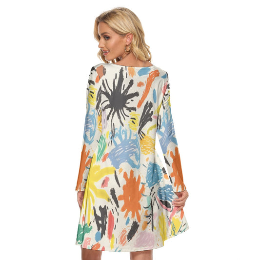 All-Over Print Women's Crew Neck Dress