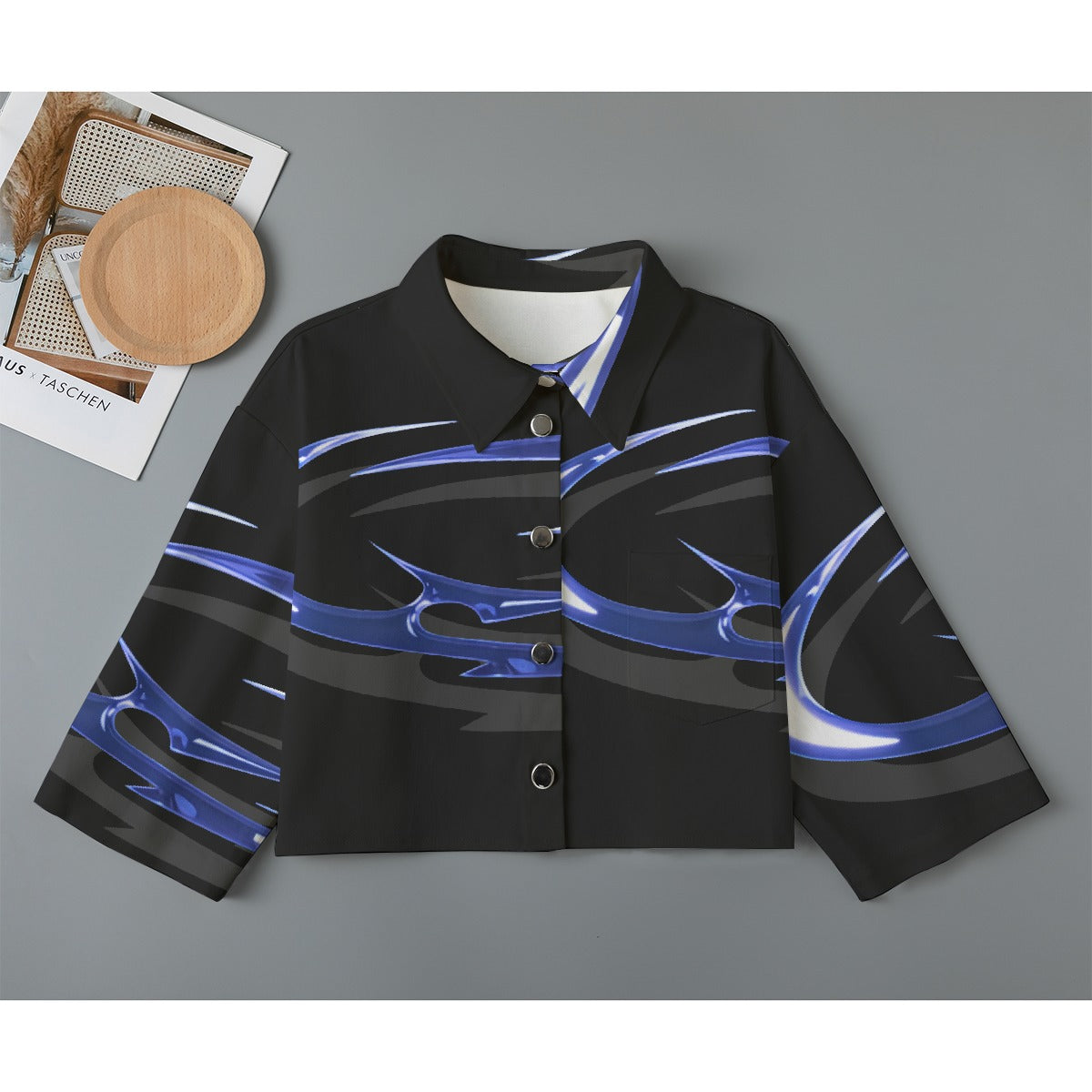 All-Over Print Women's Cropped Jacket | 245GSM Cotton