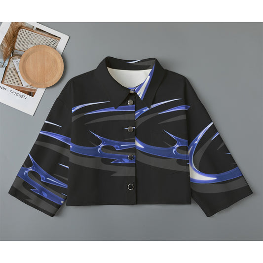 All-Over Print Women's Cropped Jacket | 245GSM Cotton