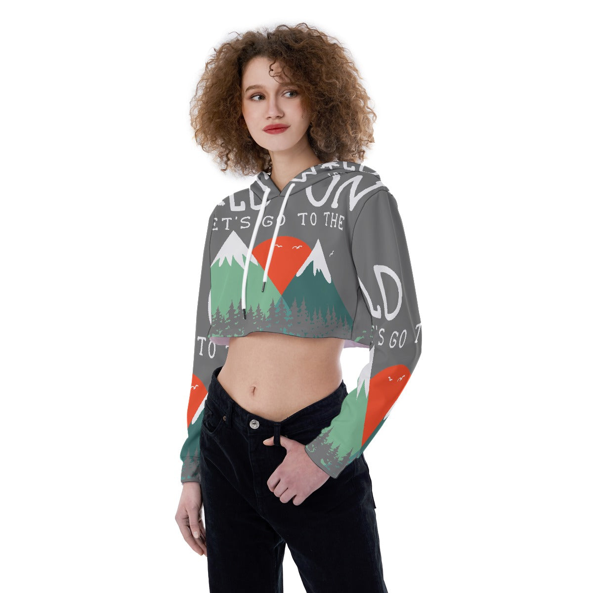 All-Over Print Women's Crop Top Hoodie