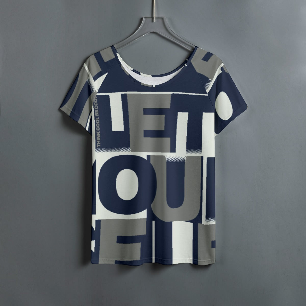 All-Over Print Women's Round Neck T-shirt With Raglan Sleeve
