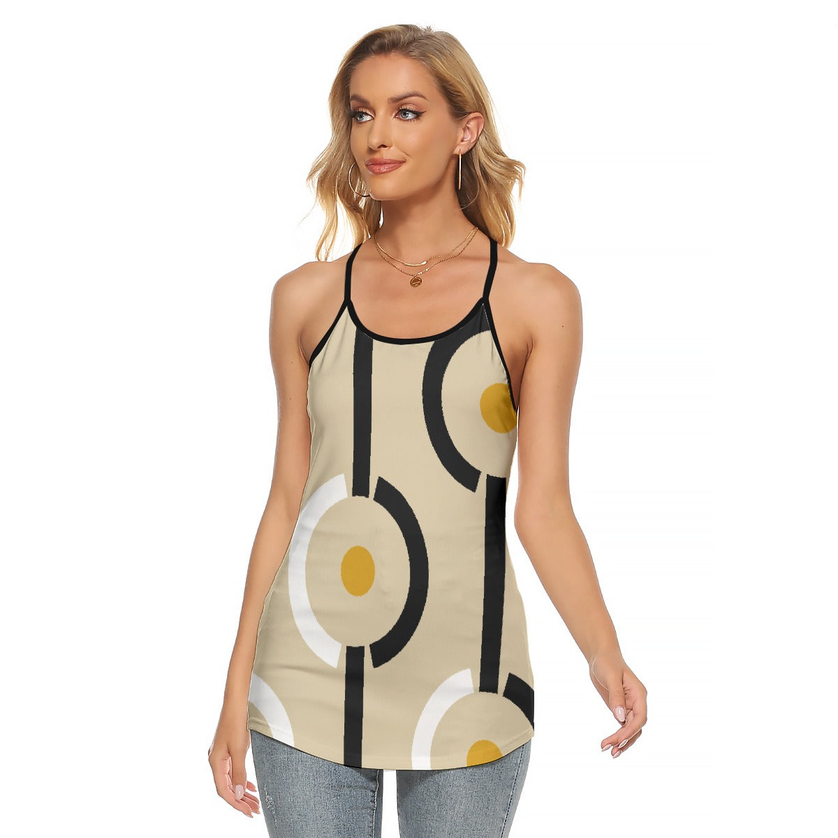 All-Over Print Women's Criss-Cross Open Back Tank Top