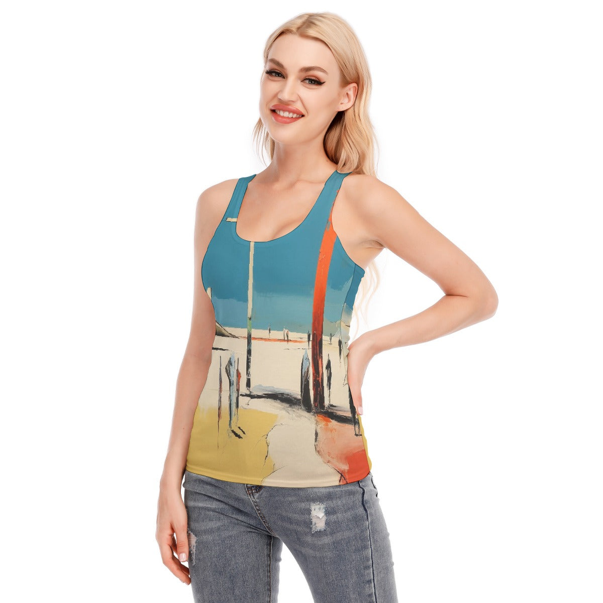 All-Over Print Women's Racer Vest | 190GSM Cotton