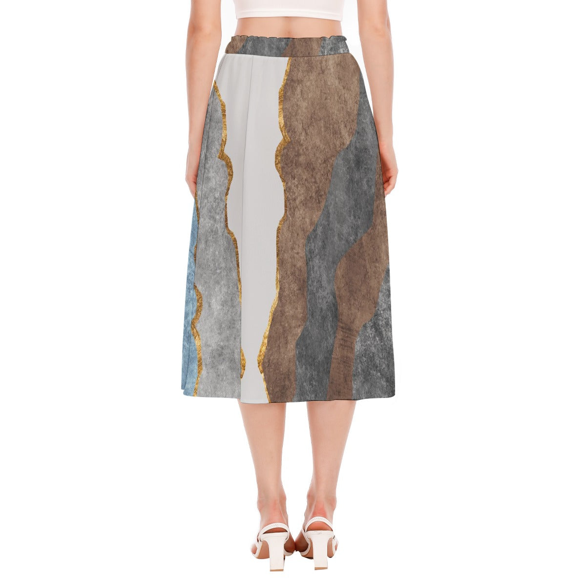 All-Over Print Women's Long Section Chiffon Skirt