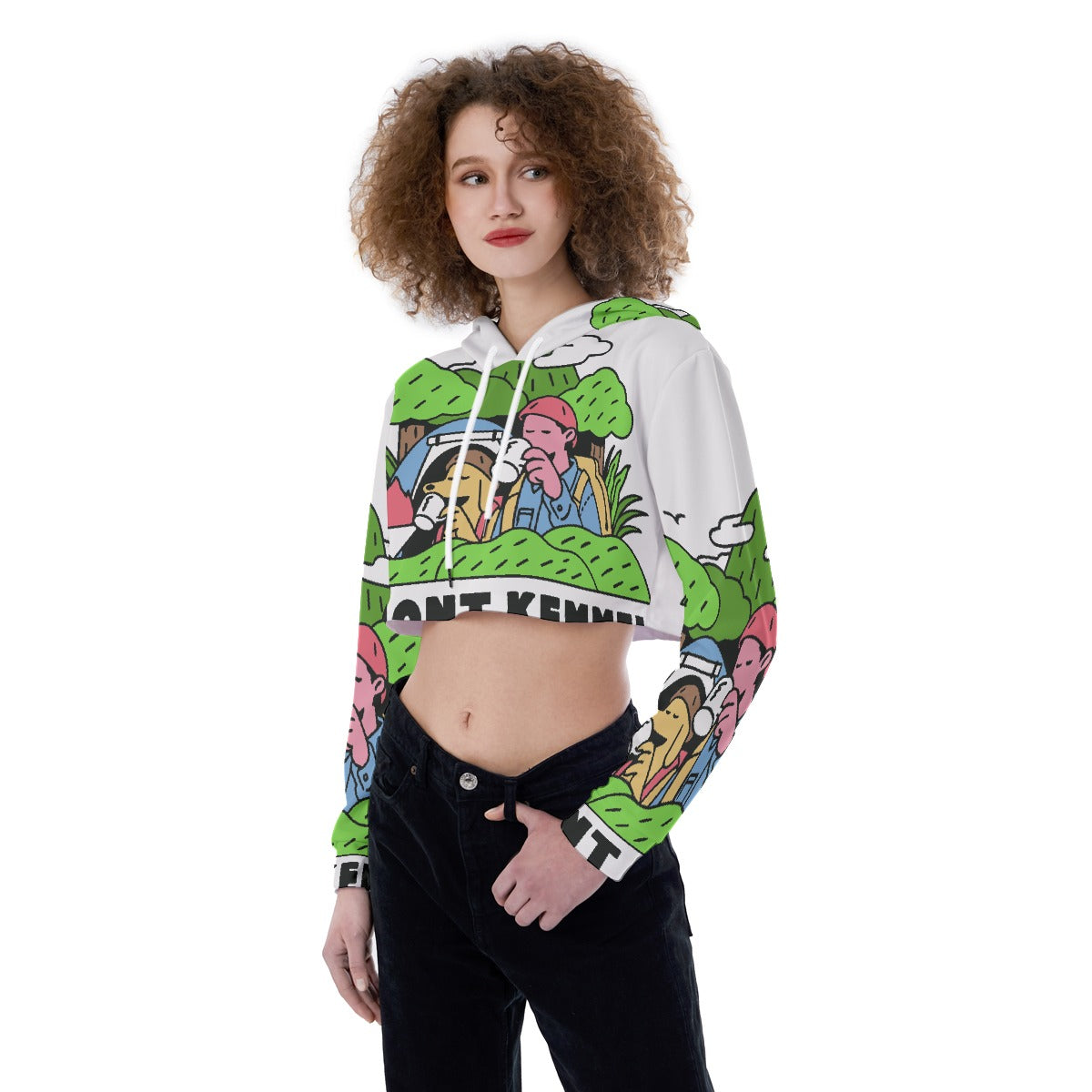 All-Over Print Women's Crop Top Hoodie