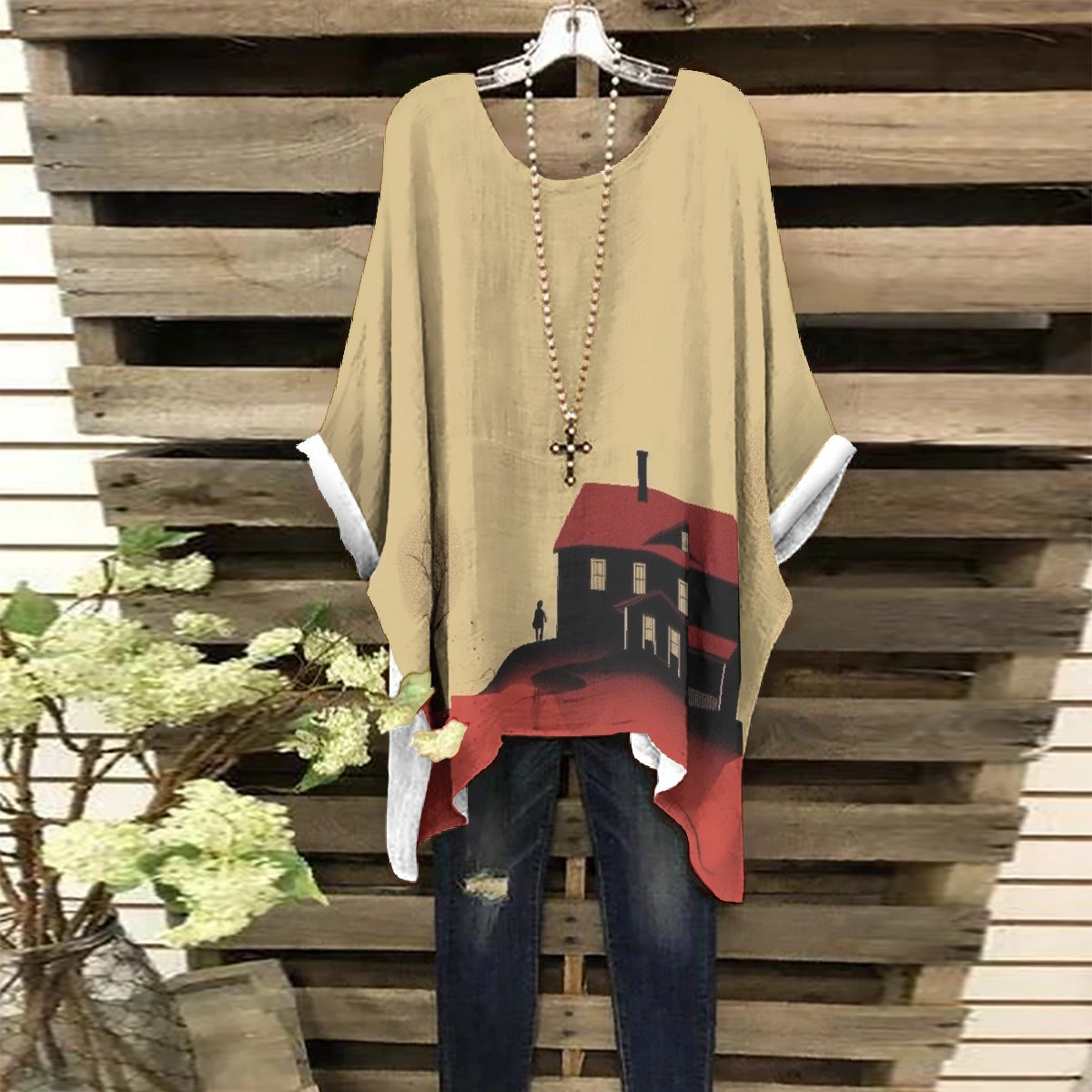 All-Over Print Women's Bat Sleeve Shirt