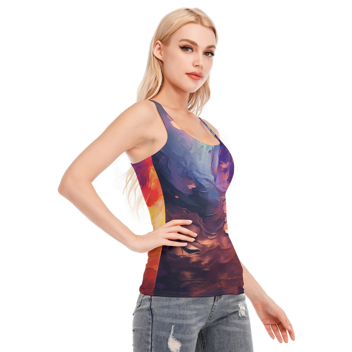 All-Over Print Women's Racer Vest | 190GSM Cotton