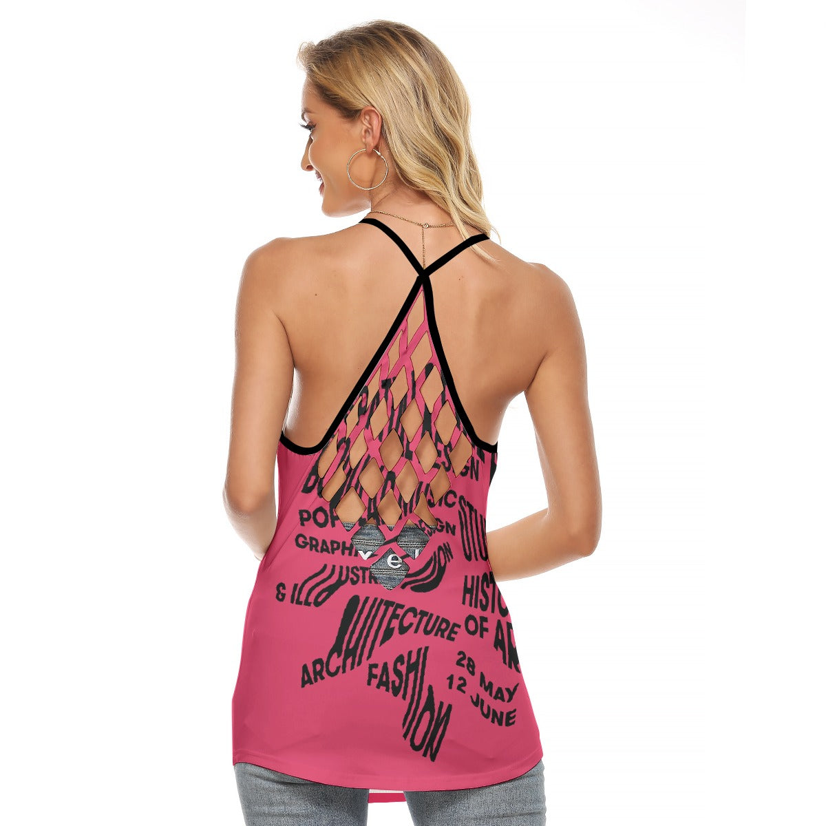 All-Over Print Women's Criss-Cross Open Back Tank Top