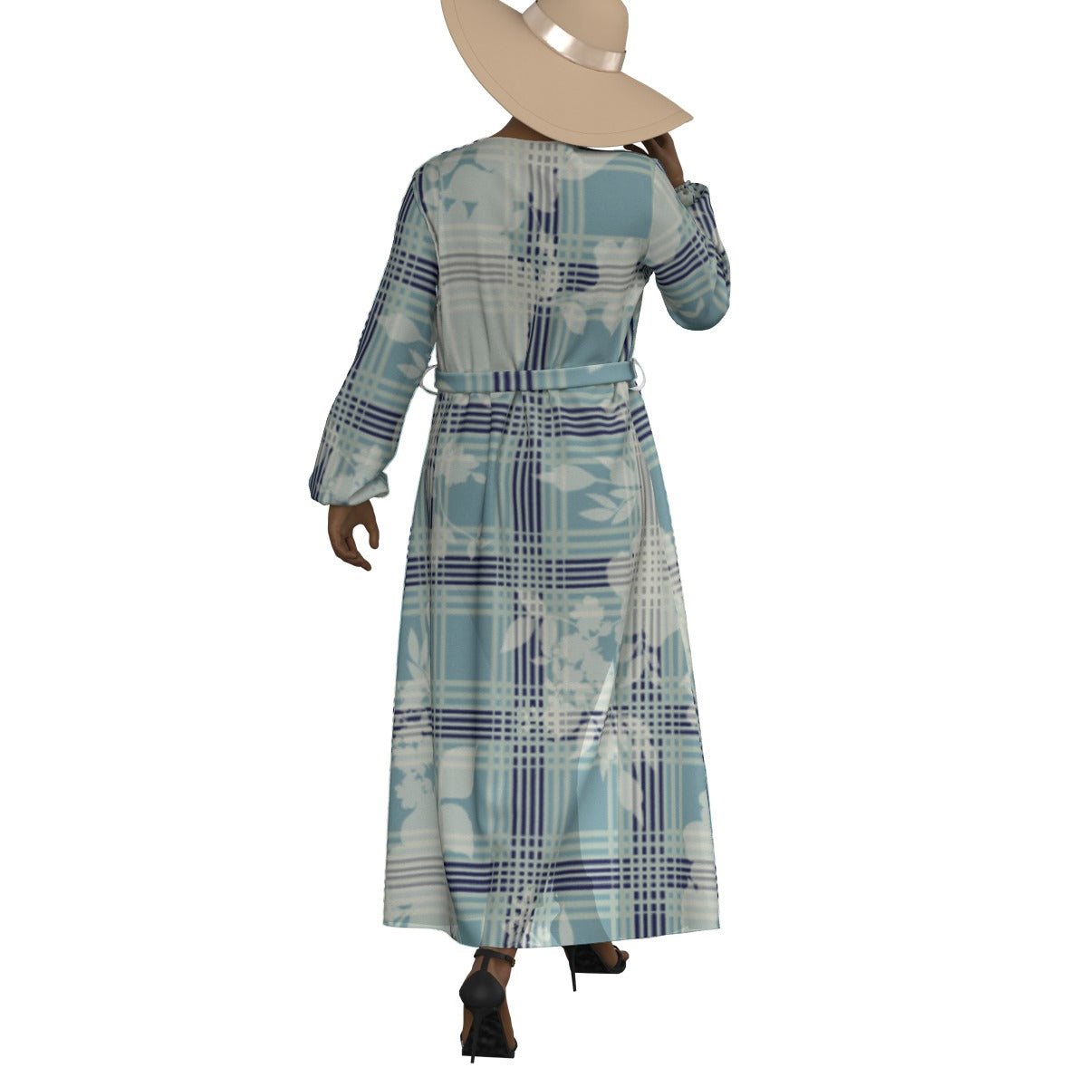 All-Over Print Women's Lace-up Chiffon Robe