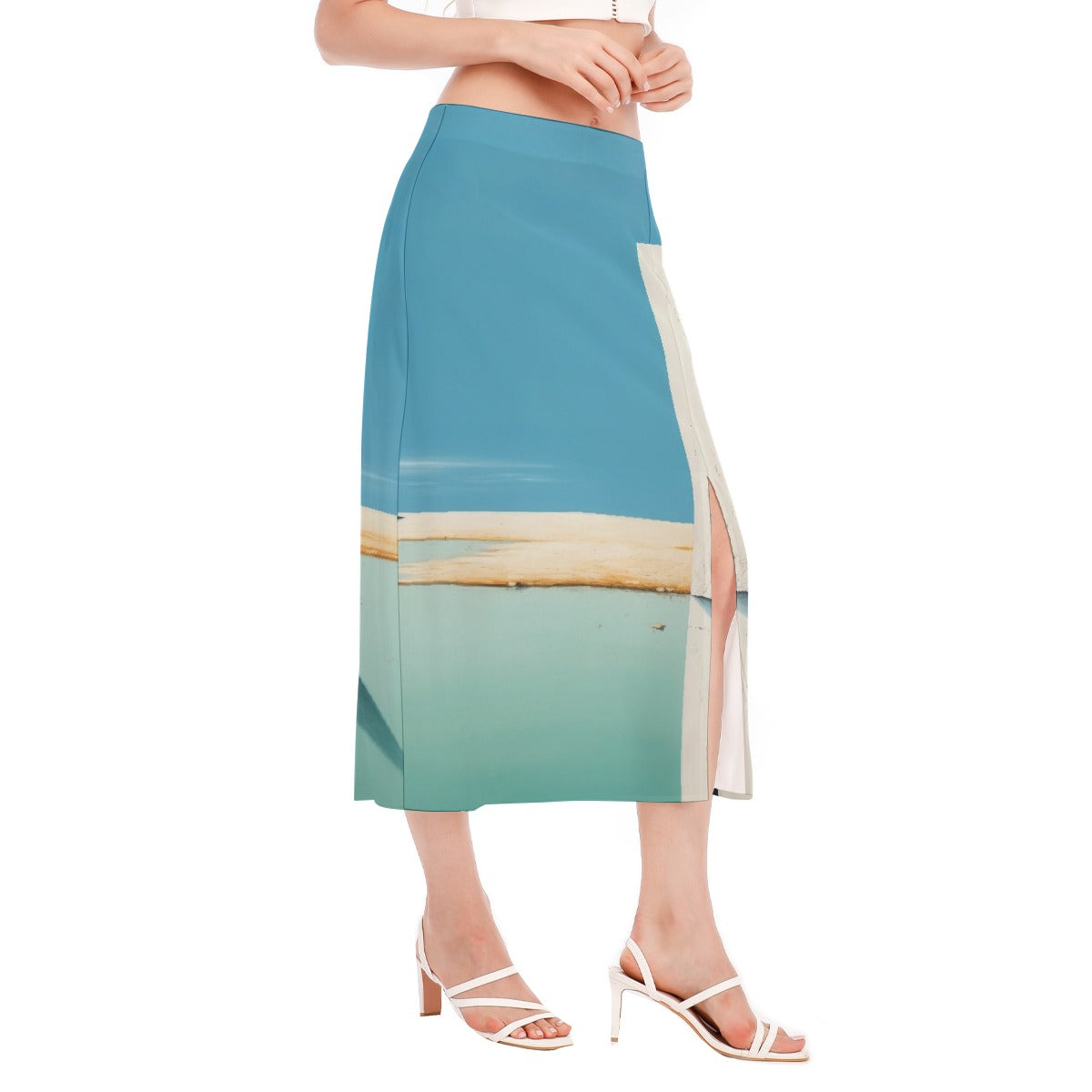 All-Over Print Women's High Slit Long Skirt