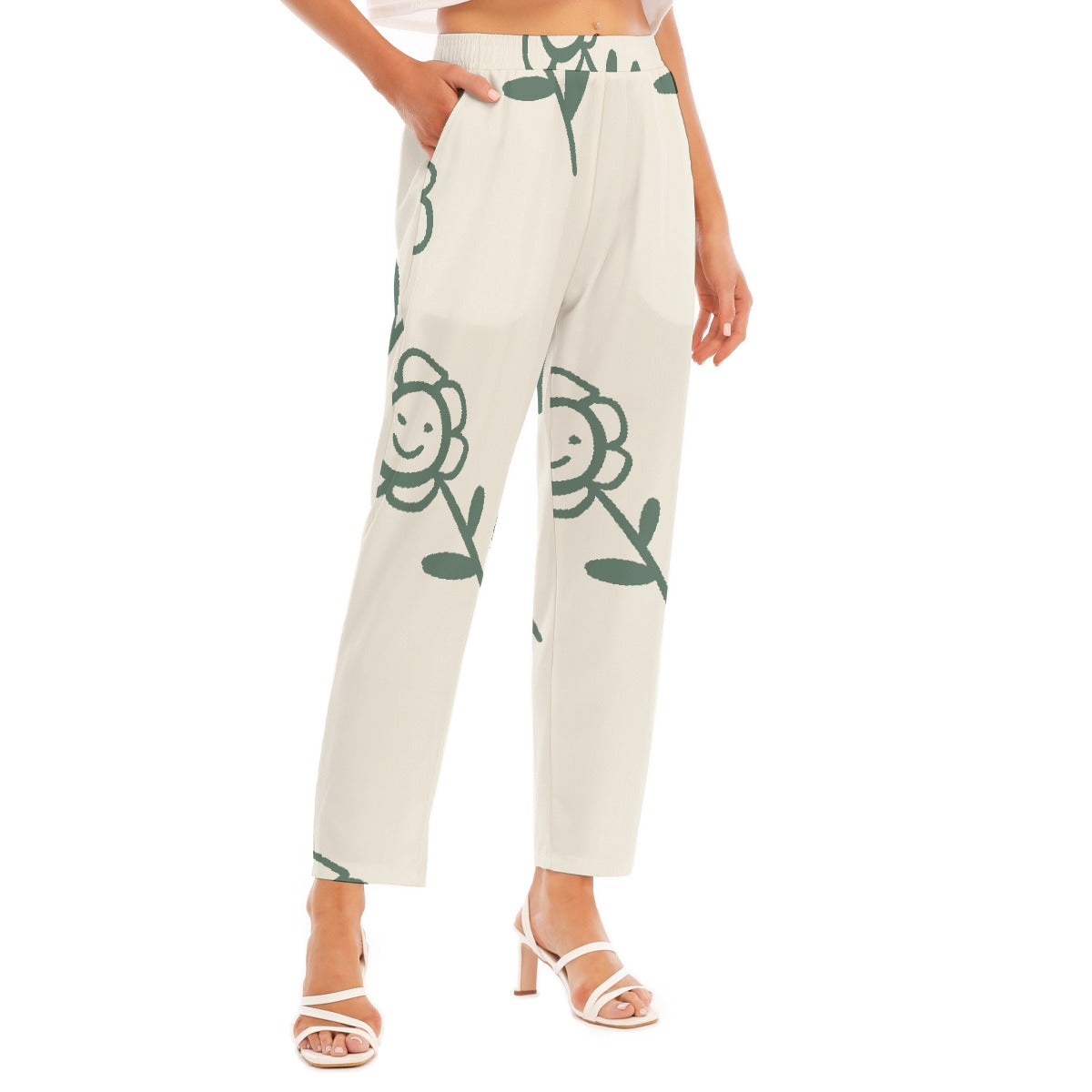 All-Over Print Women's Loose Straight-leg Pants