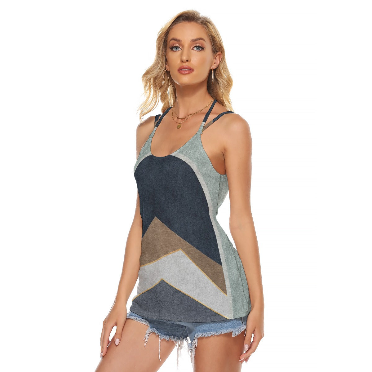 All-Over Print Women's Halter Top With Backless