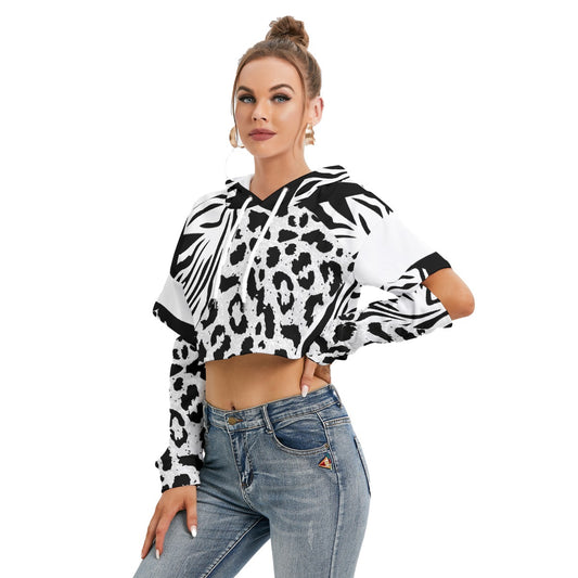 All-Over Print Women's Heavy Fleece Hoodie With Hollow Out Sleeve