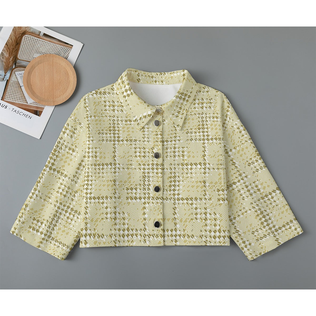 All-Over Print Women's Cropped Jacket | 245GSM Cotton