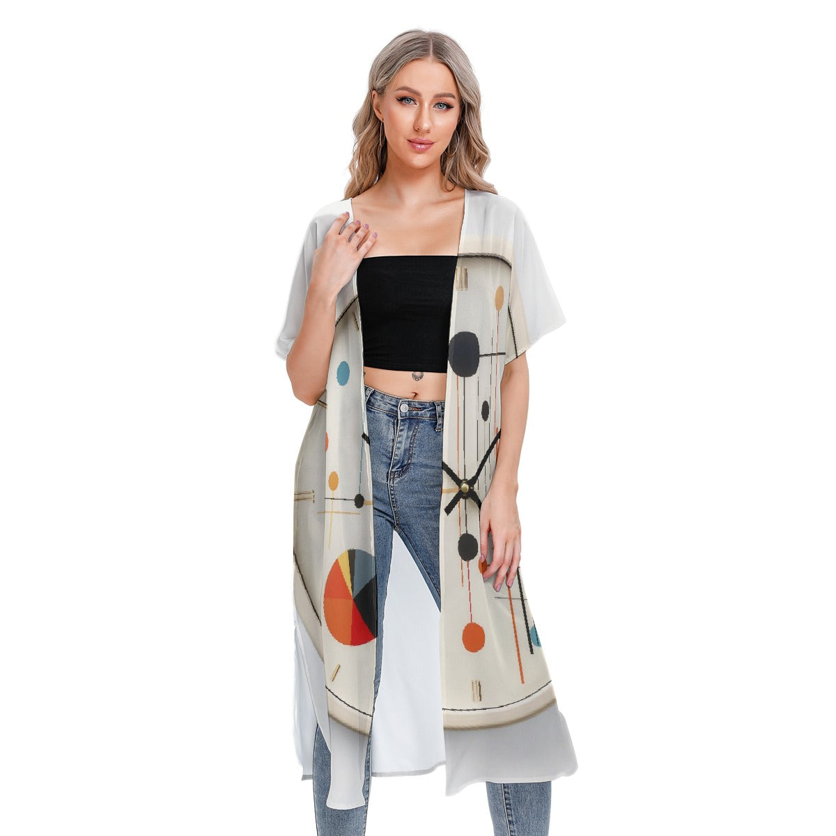 All-Over Print Women's Short Sleeve Cardigan