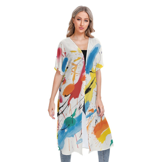 All-Over Print Women's Short Sleeve Cardigan