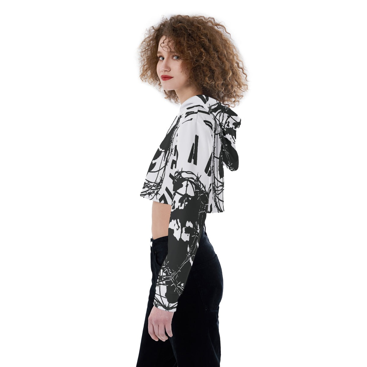 All-Over Print Women's Crop Top Hoodie