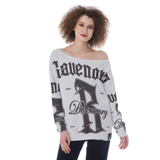 All-Over Print Oversized Women's Off-Shoulder Sweatshirt