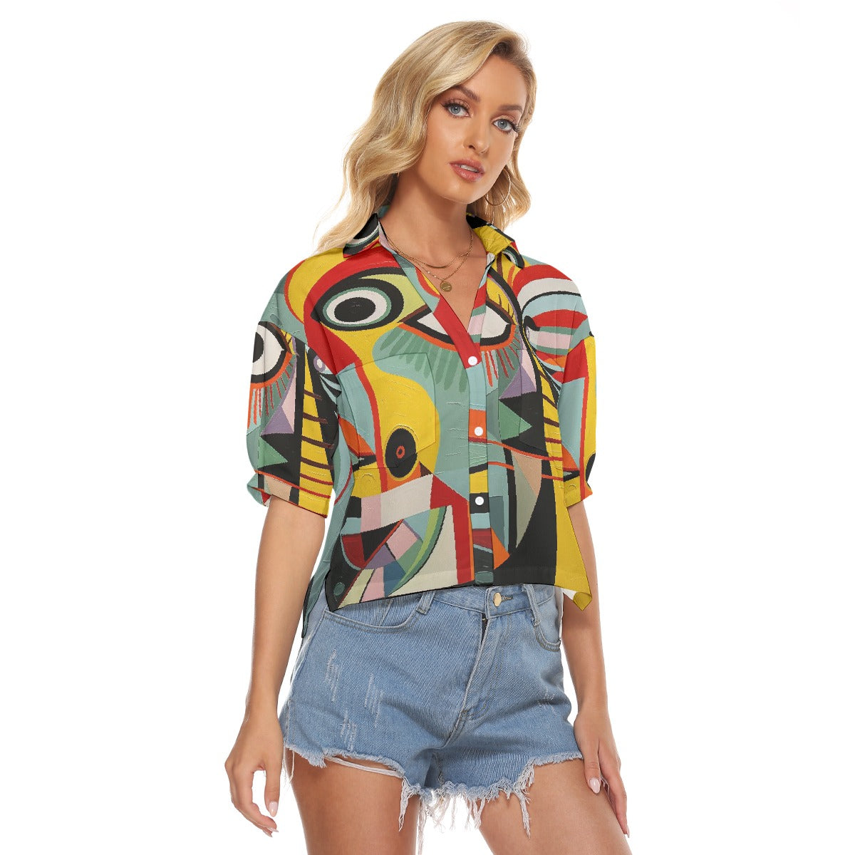 All-Over Print Women's V-neck Shirts