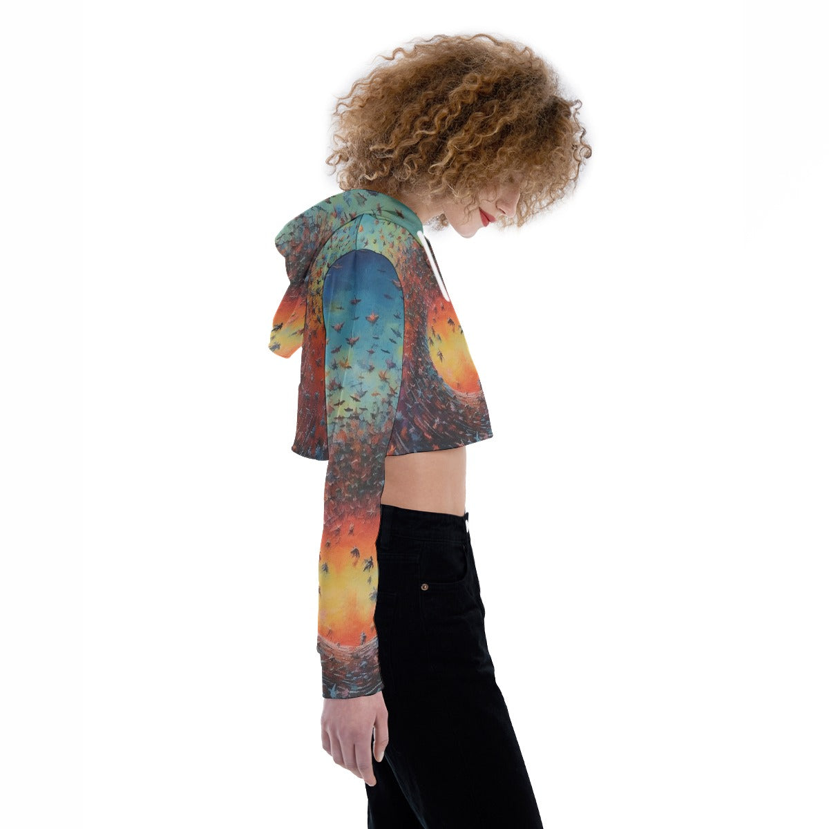 All-Over Print Women's Crop Top Hoodie