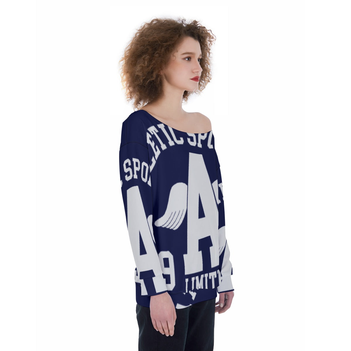 All-Over Print Oversized Women's Off-Shoulder Sweatshirt