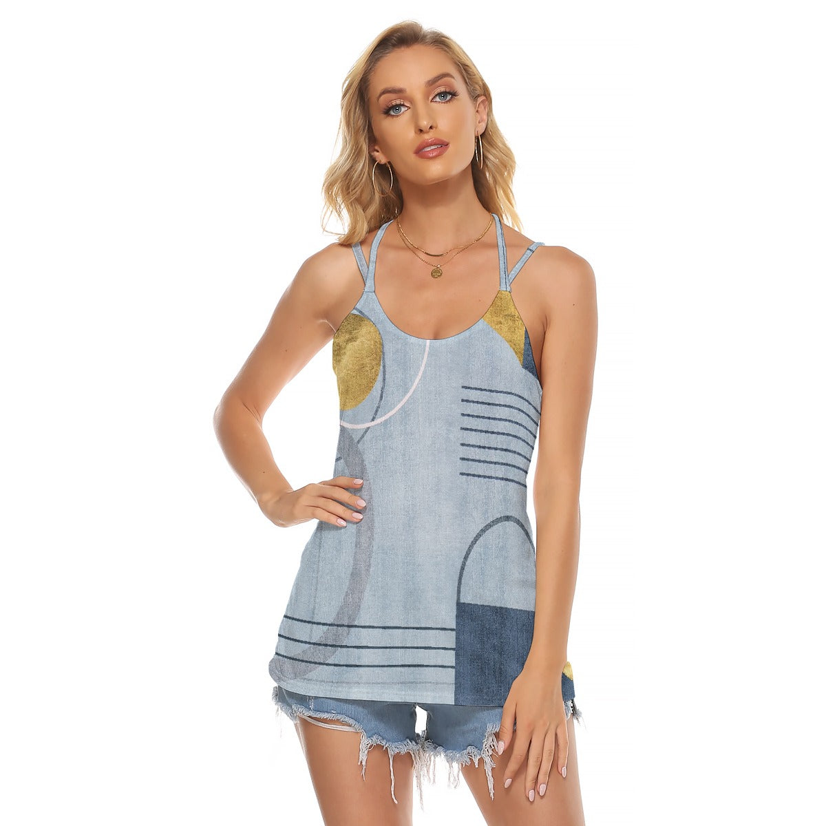 All-Over Print Women's Halter Top With Backless