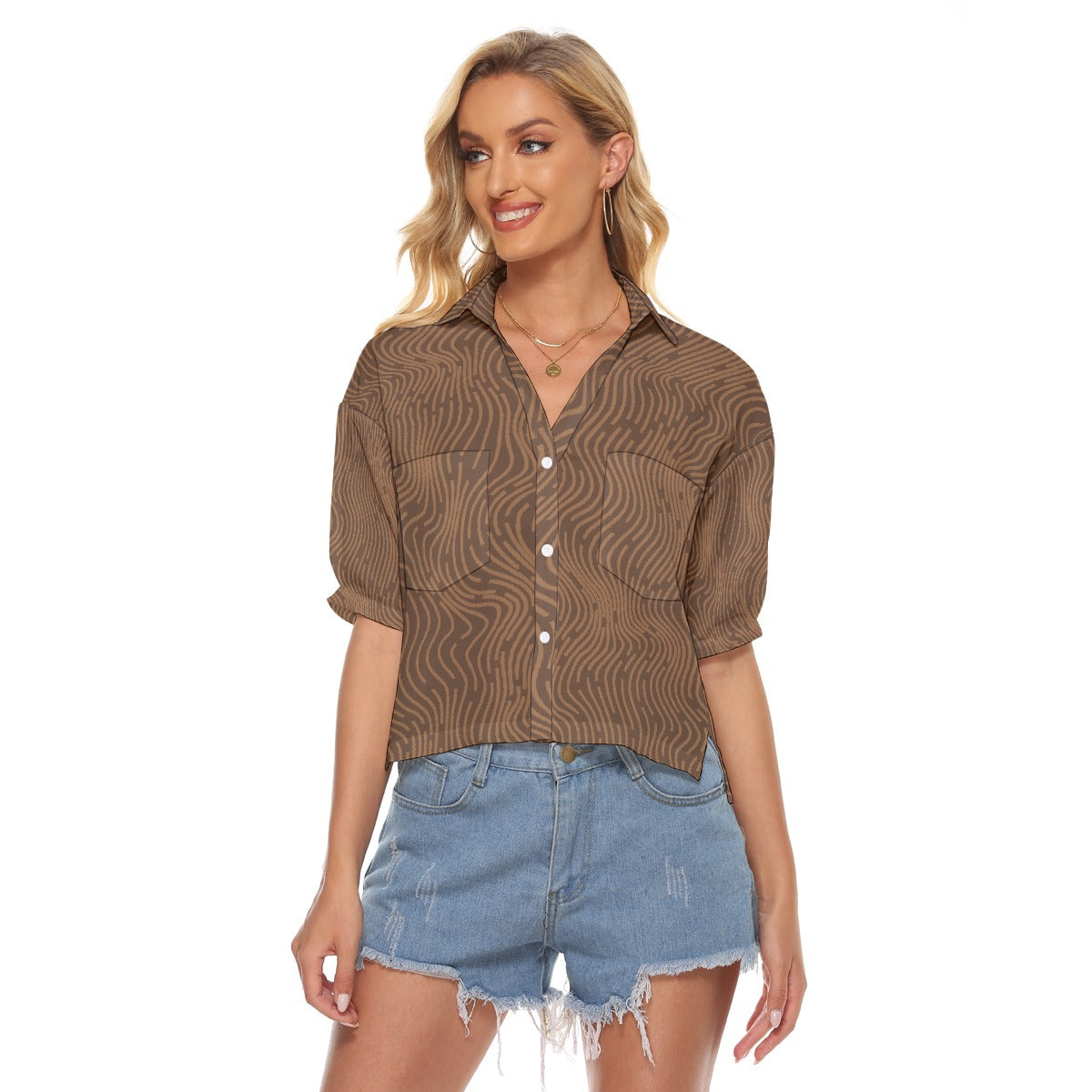 All-Over Print Women's V-neck Shirts