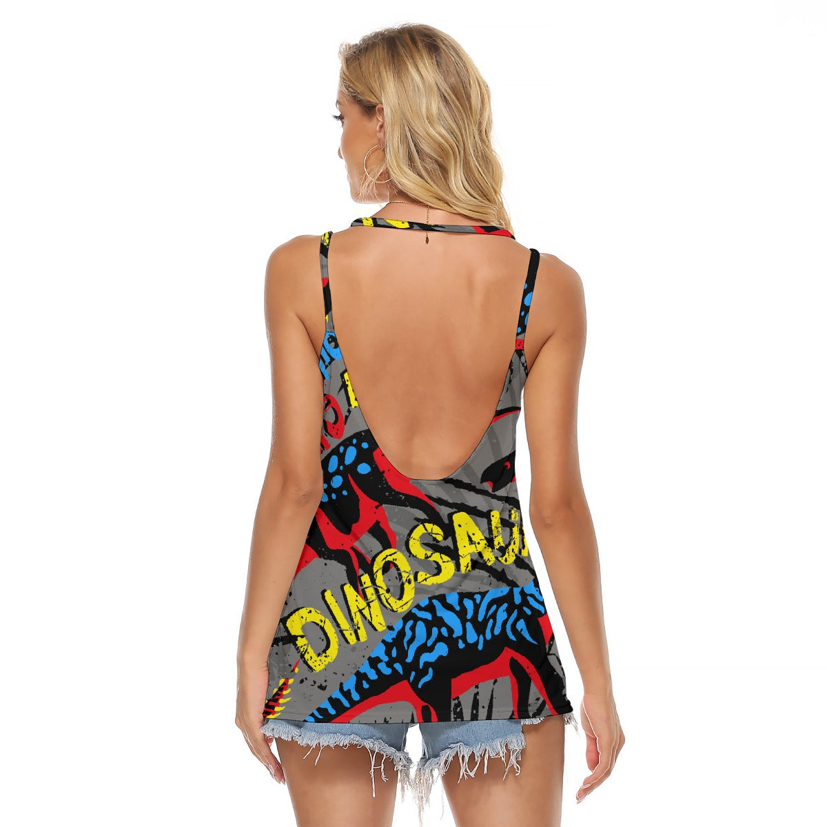 All-Over Print Women's Halter Top With Backless