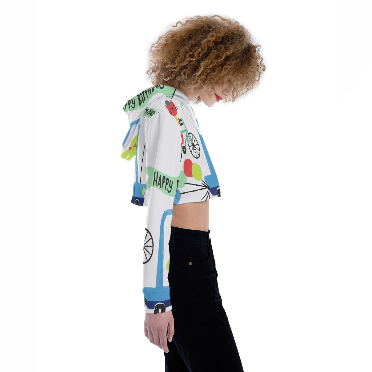 All-Over Print Women's Crop Top Hoodie