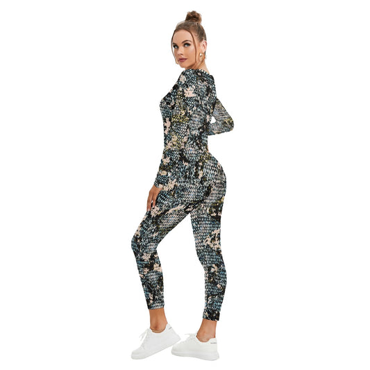 All-Over Print Women's Plunging Neck Jumpsuit