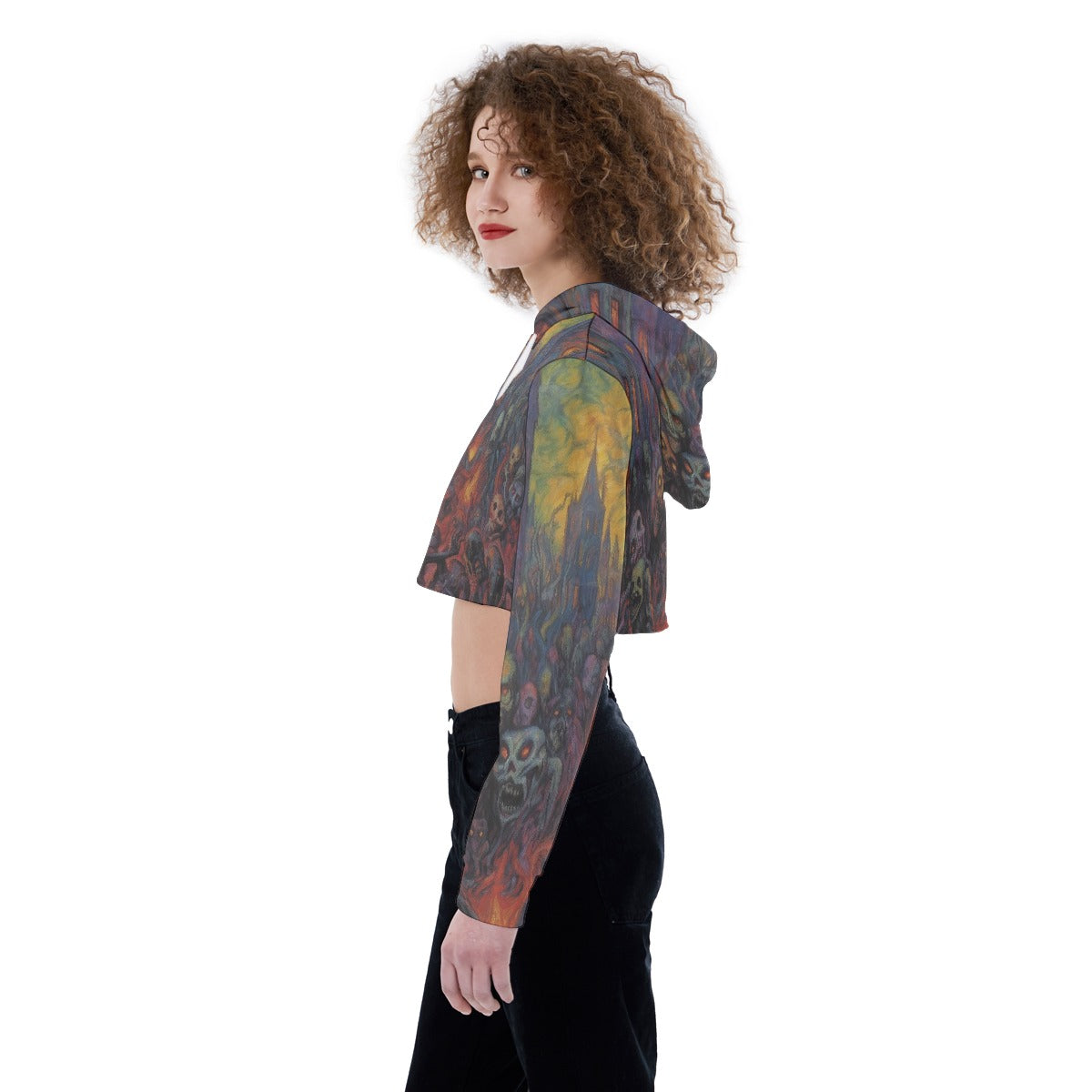 All-Over Print Women's Crop Top Hoodie