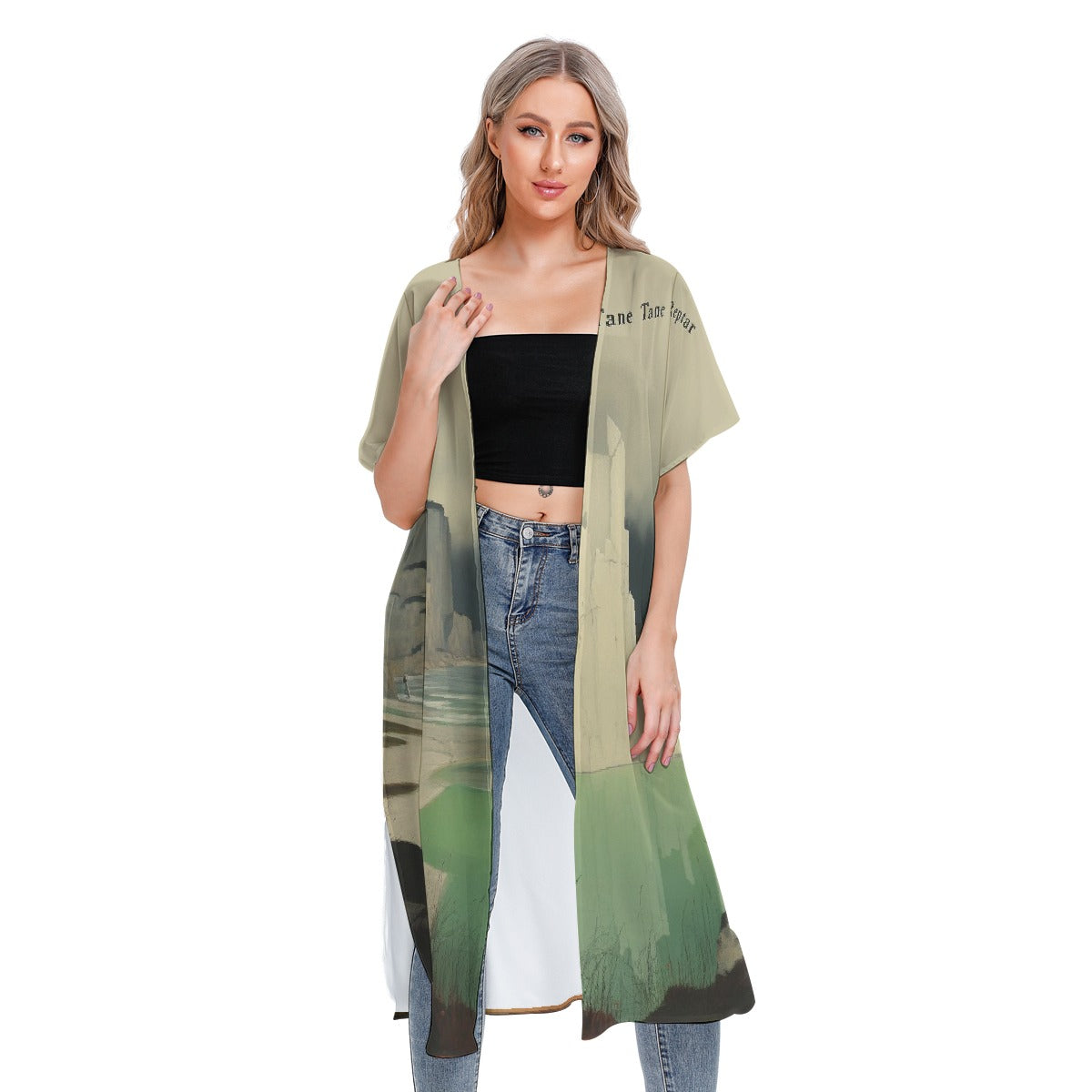 All-Over Print Women's Short Sleeve Cardigan