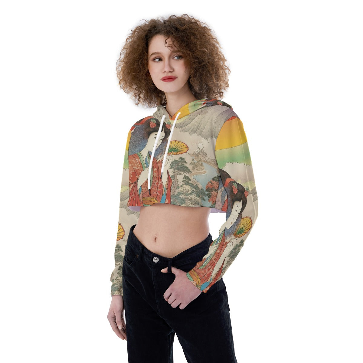 All-Over Print Women's Crop Top Hoodie