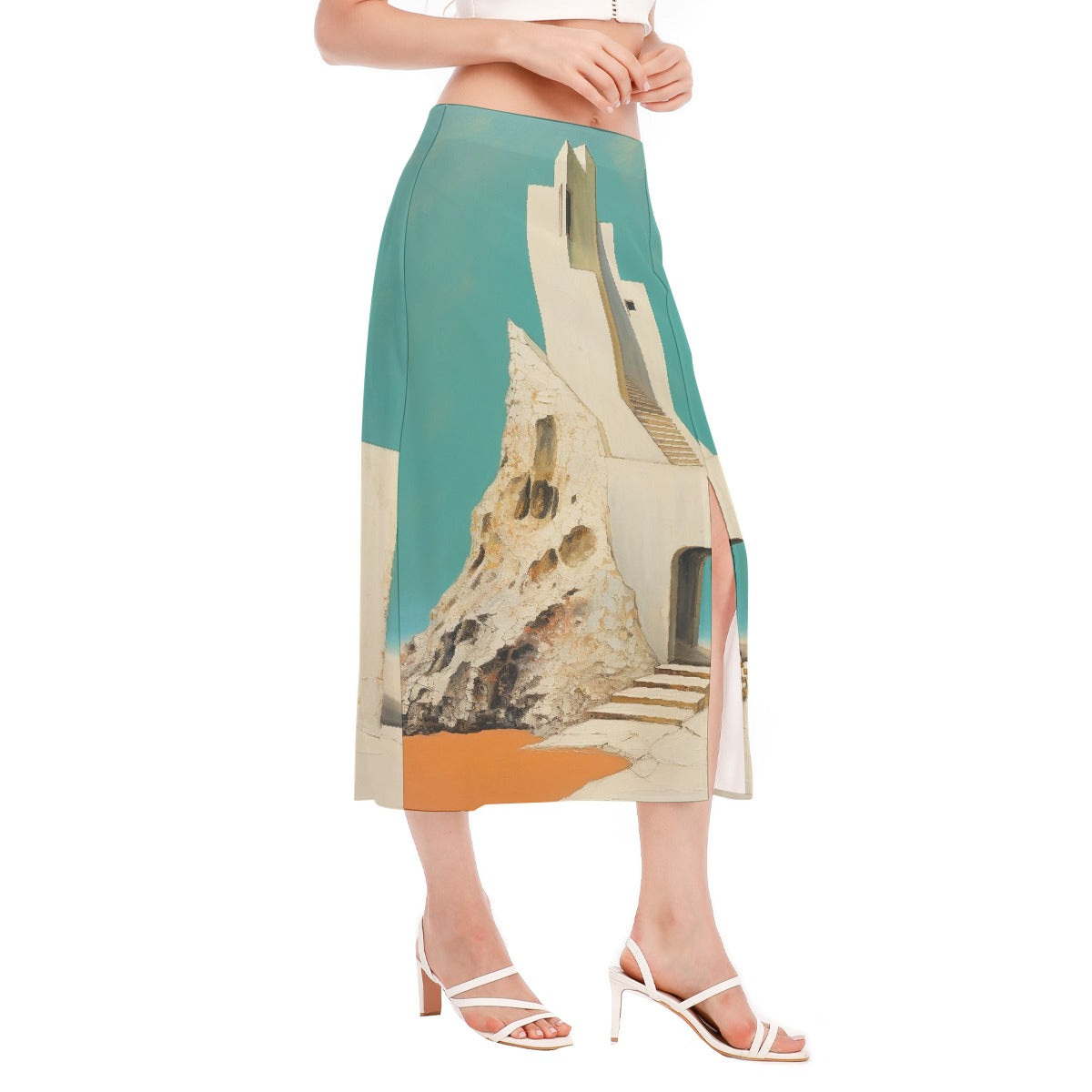 All-Over Print Women's High Slit Long Skirt