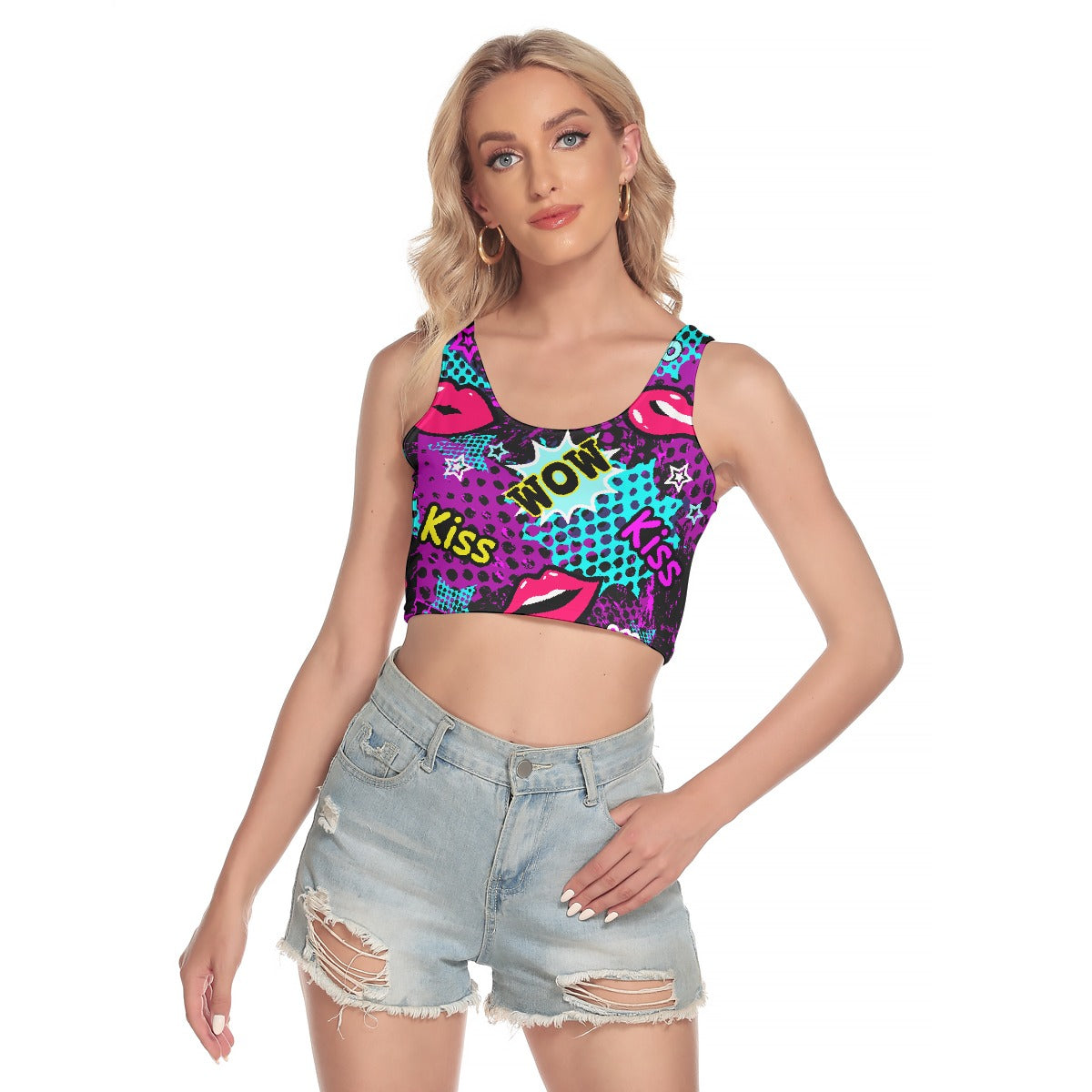 All-Over Print Women's Sport Crop Tank Top