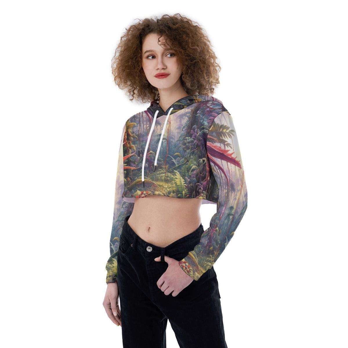 All-Over Print Women's Crop Top Hoodie