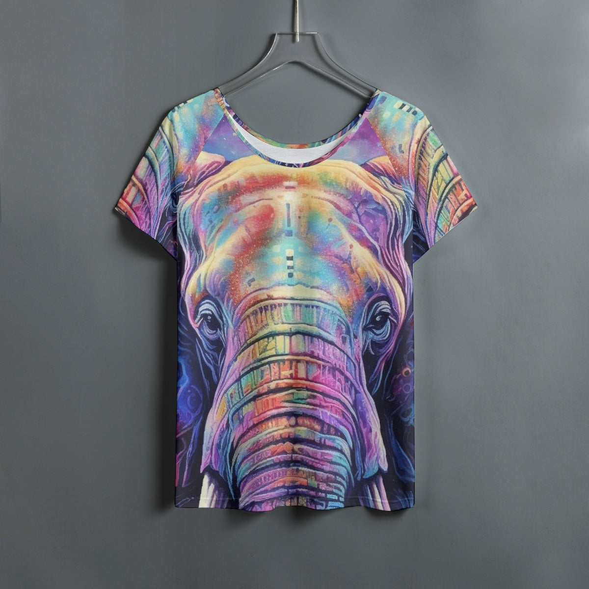 All-Over Print Women's Round Neck T-shirt With Raglan Sleeve
