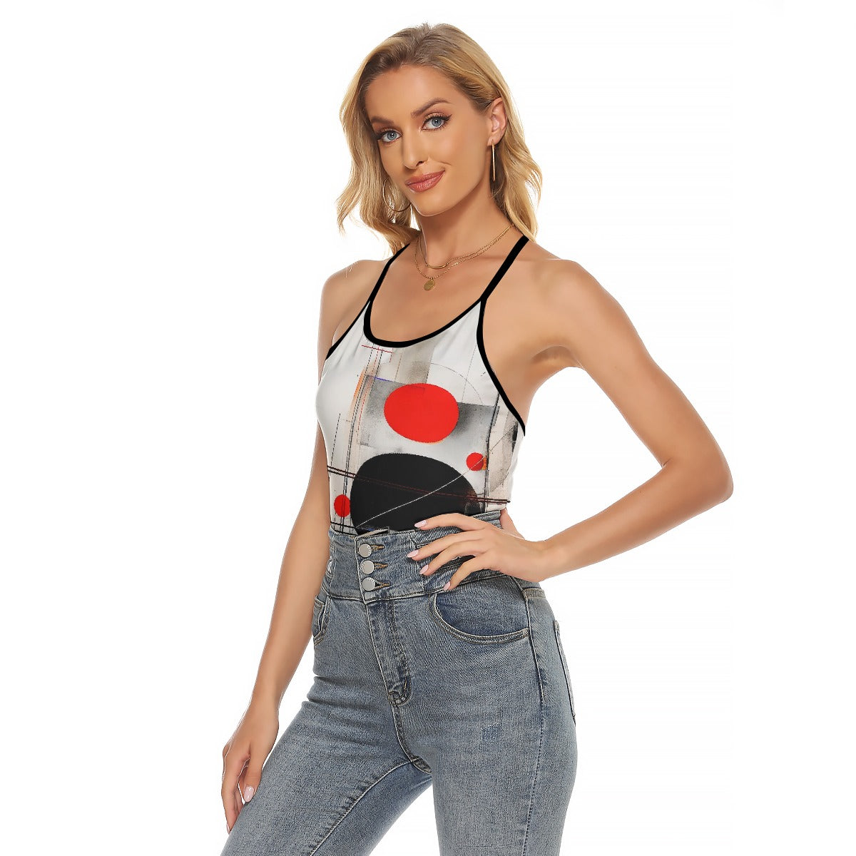 All-Over Print Women's Criss-Cross Open Back Tank Top