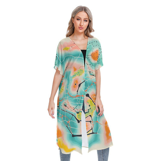All-Over Print Women's Short Sleeve Cardigan