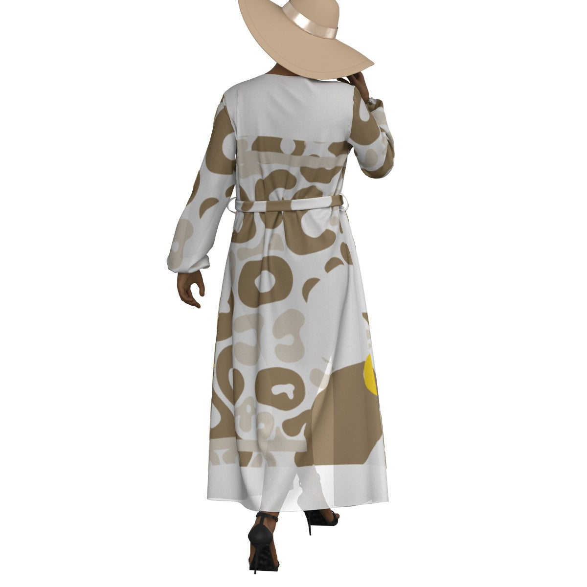 All-Over Print Women's Lace-up Chiffon Robe