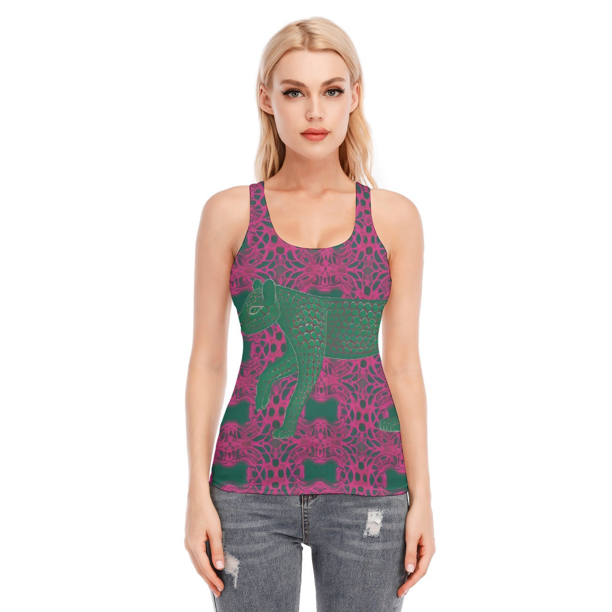 All-Over Print Women's Racer Vest | 190GSM Cotton