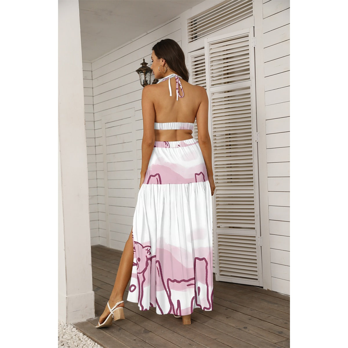 All-Over Print Women's Tie Back Wrap Dress