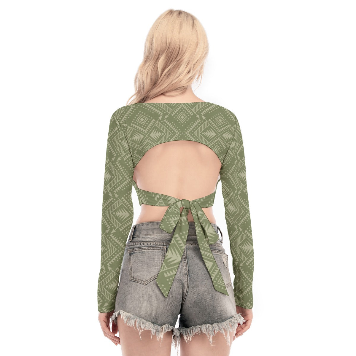 All-Over Print Women's Back Hollow T-shirt With Strap